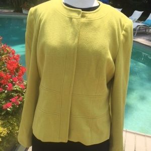 Louben Ladies Jacket blazer, chartreuse color, Timeless, SZ 10,  EUC
